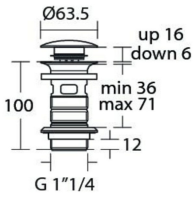Донный клапан Ideal Standard E1482XG Click-Clack Черный шелк
