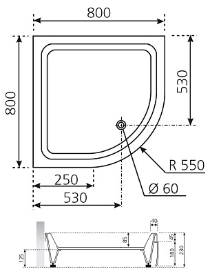 Поддон для душа Novellini Victory B 80x80 см