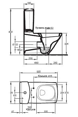 Унитаз-компакт Jacob Delafon Escale 19038W-00