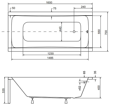 Акриловая ванна BESCO Optima 160