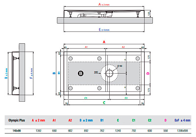 Поддон для душа Novellini Olympic Plus 140x90 см Black высокий