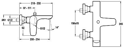 Смеситель Jacob Delafon Aleo E72282-CP для ванны с душем