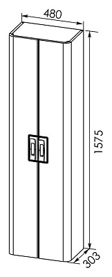 Шкаф-пенал Aquanet Паллада 50 слоновая кость