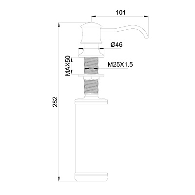 Дозатор мыла WONZON & WOGHAND, Черный матовый WW-88SD03-MB