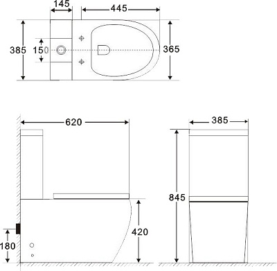 Чаша для унитаза-компакт BelBagno Amanda BB051CPR