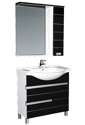 Тумба с раковиной Aquanet Доминика 90 черная