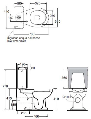 Унитаз-компакт Azzurra Giunone GIU100MBP