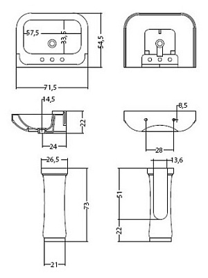 Раковина Disegno Ceramica Neo 7053-1