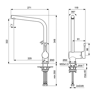 Смеситель для кухни Ideal Standard Ceralook BC178AA