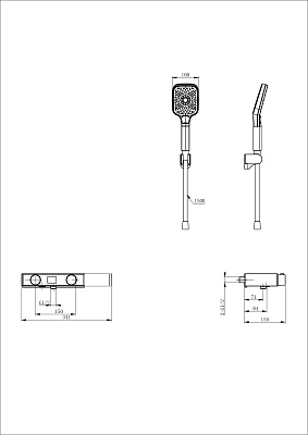 Смеситель для ванны с душем WONZON & WOGHAND Shelf, Белый матовый WW-B2551-MW