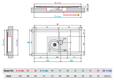 Поддон для душа Novellini Olympic Plus 160x75 см White