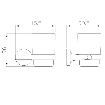 Стакан для зубных щеток с держателем WONZON & WOGHAND SIMPLE, Хром WW-6521