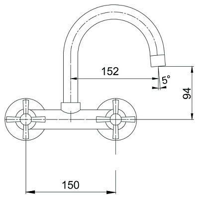 Смеситель E.C.A. Quattro 102107087 для кухонной мойки