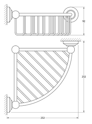 Полка 3SC Stilmar STI 108 угловая, хром, золото