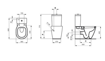 Чаша для унитаза-компакта Ideal Standard Connect Space E119501