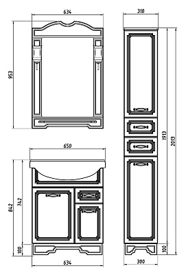 Зеркало ASB-Mebel Астра нсв декор 65 белое