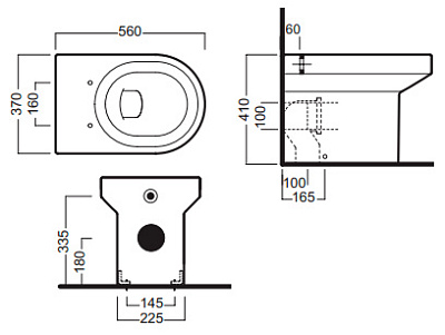 Унитаз приставной Hatria Daytime