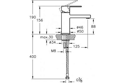 Смеситель для раковины VitrA Flo S A41936EXP