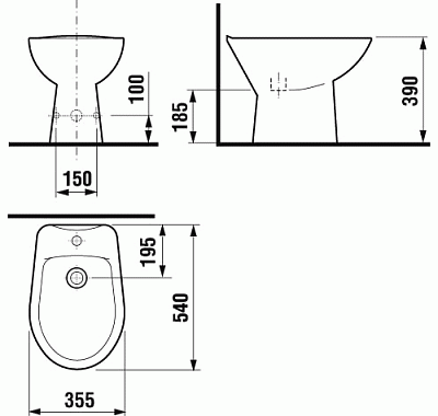 Биде напольное Jika Zeta 3339.0