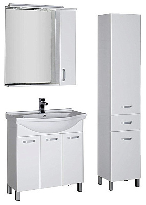 Тумба с раковиной Aquanet Глория 80 белая