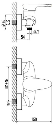 Смеситель Lemark Status LM4403C для душа
