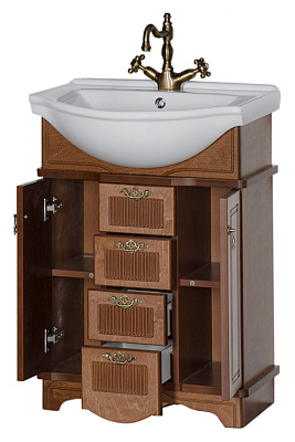 Тумба с раковиной Aquanet Луис 60 NEW темный орех