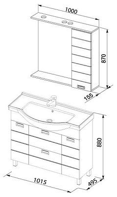 Зеркало-шкаф Aquanet Сити 100 белый