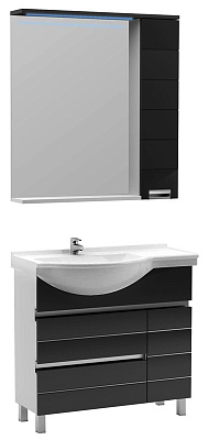 Зеркало-шкаф Aquanet Доминика 90 черный