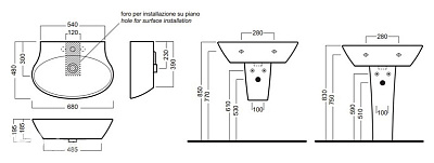 Раковина Hatria Nido (68 см)