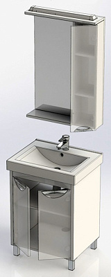 Тумба с раковиной Aquanet Гретта 60  2 двери белая