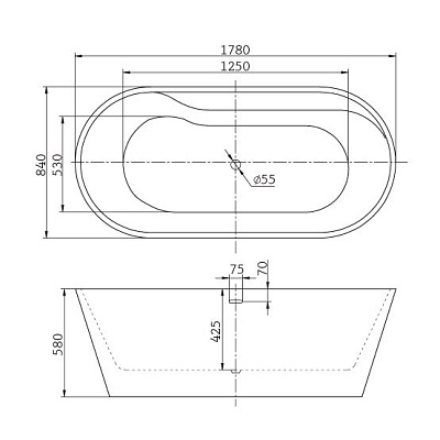 Акриловая ванна BELBAGNO 178x84