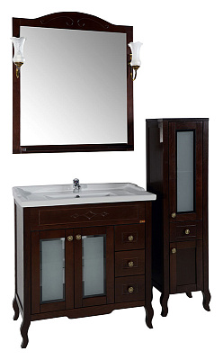 Мебель для ванной ASB-Mebel Флоренция Квадро 80 Массив ясеня бук тироль витраж