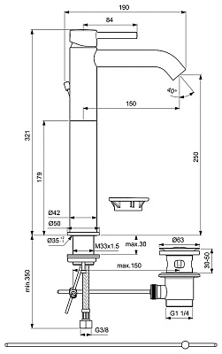 Смеситель для раковины Ideal Standard CERALINE BC194XG