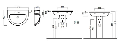 Раковина Hatria Erika Pro (62 см)