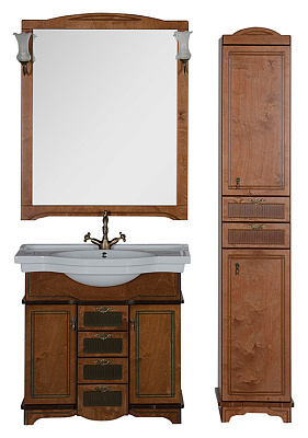 Тумба с раковиной Aquanet Луис 90 NEW темный орех