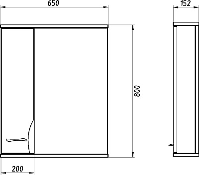 Зеркало-шкаф ASB-Mebel Альфа 65 L