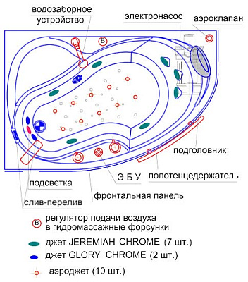 Акриловая ванна Радомир Амелия luxe левая