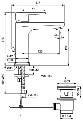 Смеситель для раковины Ideal Standard CERAFINE O BC699XG