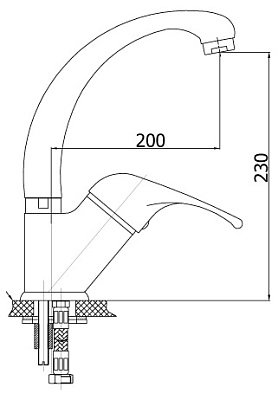 Смеситель GPD Flamengo MTE10 для кухонной мойки