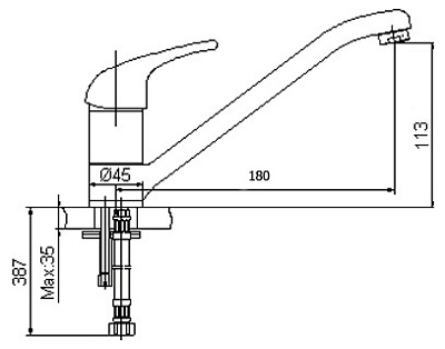 Смеситель E.C.A. Mix S 102108263 для кухонной мойки