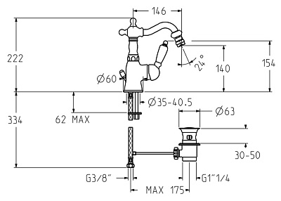 Смеситель Gattoni Orta 2751C0 для биде