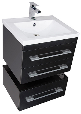 Тумба с раковиной Aquanet Нота 58 черная