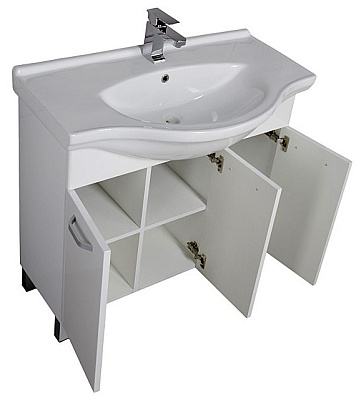 Тумба с раковиной Aquanet Глория 90 белая