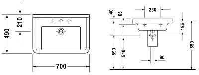 Раковина Duravit Starck 3 0304700000 (70 см)