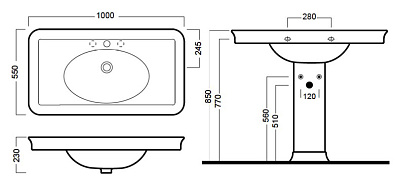 Раковина Hatria Dolcevita  (100 см)