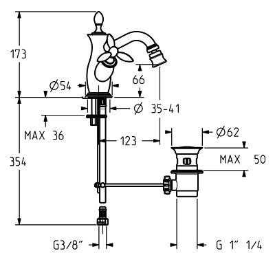 Смеситель Gattoni Timor 18350V0 для биде