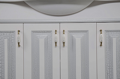 Тумба с раковиной Aquanet Валенса 110 белый краколет/серебро