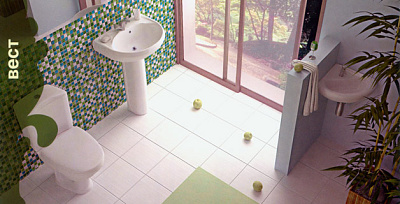 Раковина Santeri Вест 57 (белый) с отверстием для смесителя