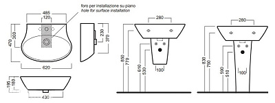 Раковина Hatria Nido (62 см)