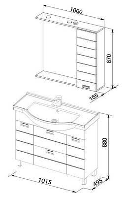 Мебель для ванной Aquanet Сити 100 венге